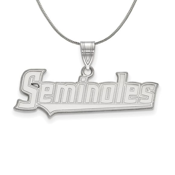 Sterling Silver Florida State Medium Script Pendant Necklace - 20 Inch